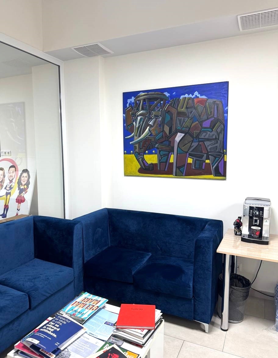 Lucrare originală MAW în zona de lounge a sediului EBA Moldova